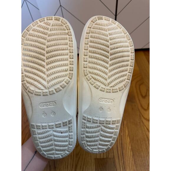 Crocs Comfort Women’s 11 Men’s 9 White Unisex Classic Slip-on Sandal Beach Vaca - Picture 4 of 4